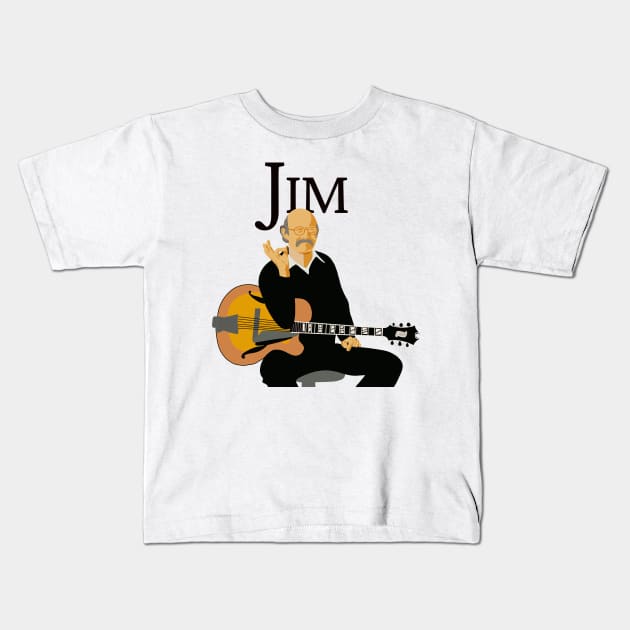 Jim Hall Legendary Jazz Guitar Player Flat Modern Art Original Design T-Shirt - Gift for Vinyl Collector, Jazz Fan, Student or Musician Kids T-Shirt by Jazz Nerd Paradise